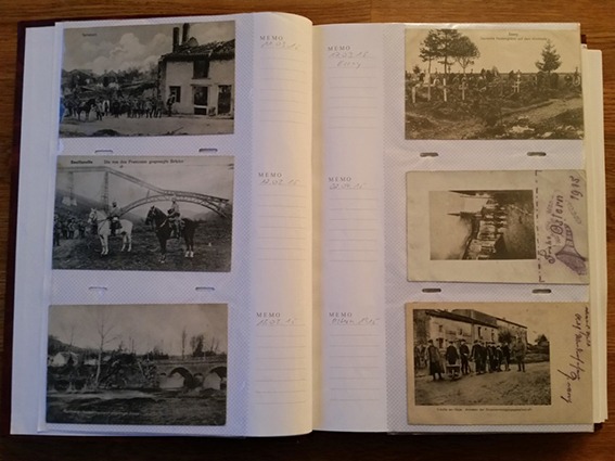Fotoalbum Familie Mack – Erinnerung an Opas Krieg | Generationengespräch Altes Familienfotoalbum der Familie Mack mit Feldpostkarten und Erinnerungen aus dem Ersten Weltkrieg