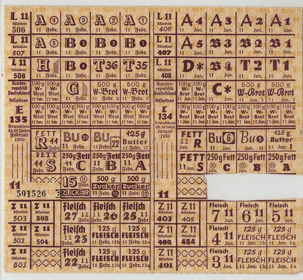Lebensmittelkarte bei Kriegsende 1945 Generationengespräch