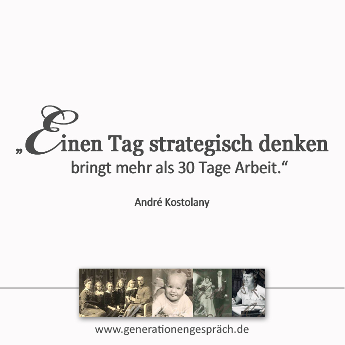 Strategisch denken für gute Werbung www.generationengespräch.de