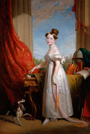 Prinzessin Victoria mit ihrem Spaniel Dash im Kensington Palace 1833