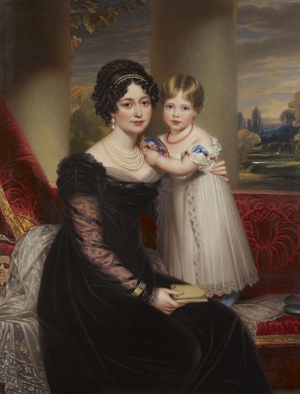 Victoire Duchess of Kent mit der jungen Queen Victoria im Kensington Palace