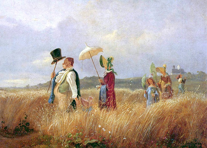 Der Sonntagsspaziergang – Biedermeier, Familie und romantische Liebe | Generationengespräch Sonntagsspaziergang Carl Spitzweg Biedermeier Familie große Liebe romantische Liebe 19 Jahrhundert
