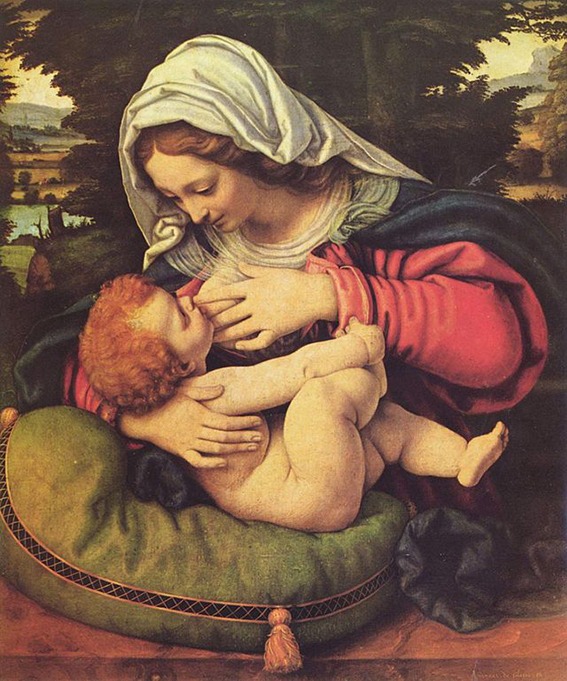 Madonna mit Kind Gemälde von Andrea Solario Mutterliebe Darstellung Renaissance Kunst