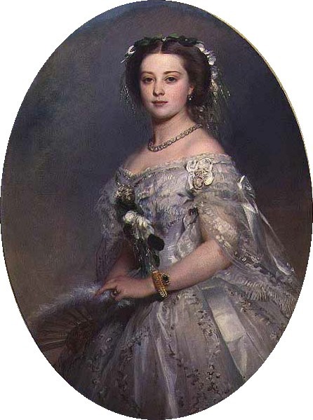 Kaiser Wilhelm II Mutter Victoria Princess Royal 1857 Kaiser Wilhelms II. Mutter Victoria, Princess Royal, 1857, von Franz Xaver Winterhalter, Gemälde, historische Porträtmalerei