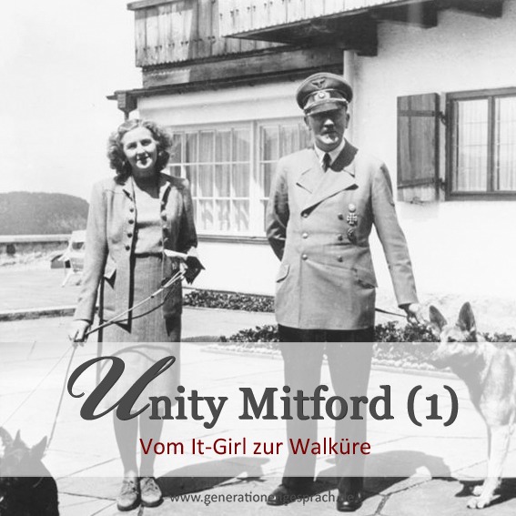 Ausschnitt eines Fotos von Adolf Hitler und Eva Braun am Berghof, 1942, als Beitragsbild zu Unity Mitford