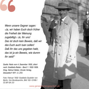 Goebbels Gauleiter in Berlin 1932 Zitat Meinungsfreiheit Magda und Joseph Goebbels Generationengespräch