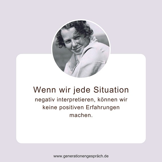 Negative Gedanken verändern unsere Wahrnehmung | Generationengespräch Negative Gedanken beeinflussen unsere Wahrnehmung. Wer jede Situation negativ interpretiert, übersieht positive Erfahrungen und verliert das Gefühl von Selbstwirksamkeit.