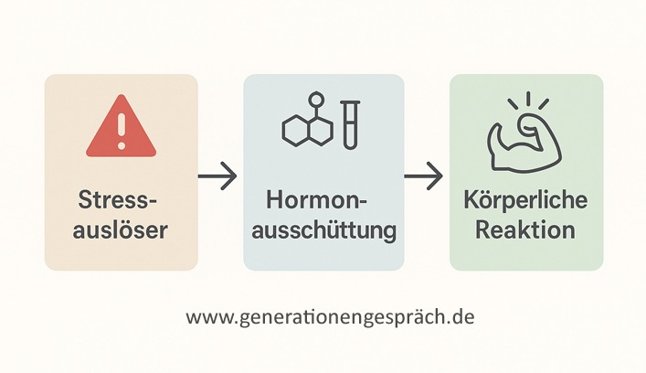 Stress-erkennen-und-bewaeltigen-Stressausloeser-und-Hormone Wie Stress entsteht: Stressauslöser - Hormonausschüttung - körperliche Reaktion