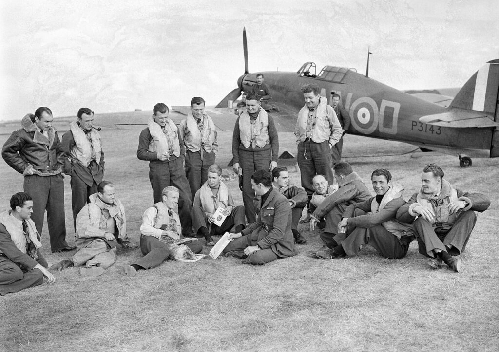 Piloten der Royal Airforce während der Luftschlacht um England 1940